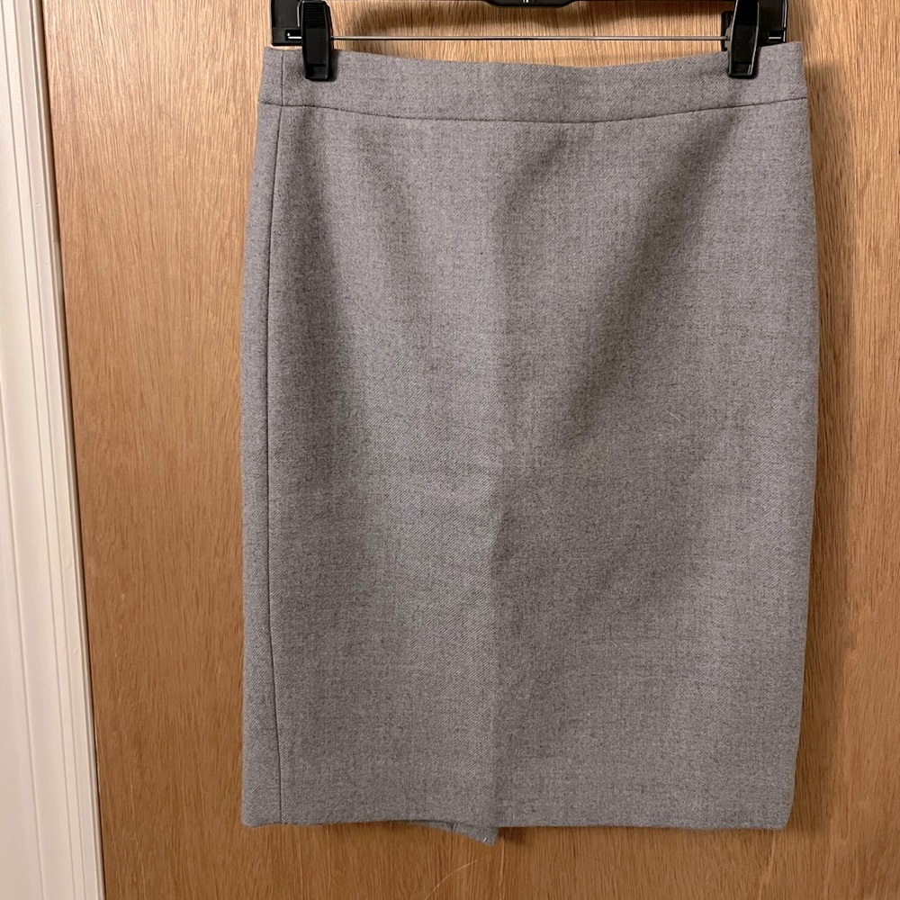 J. Crew Grey No. 2 Pencil Skirt in Double Surge Wool
